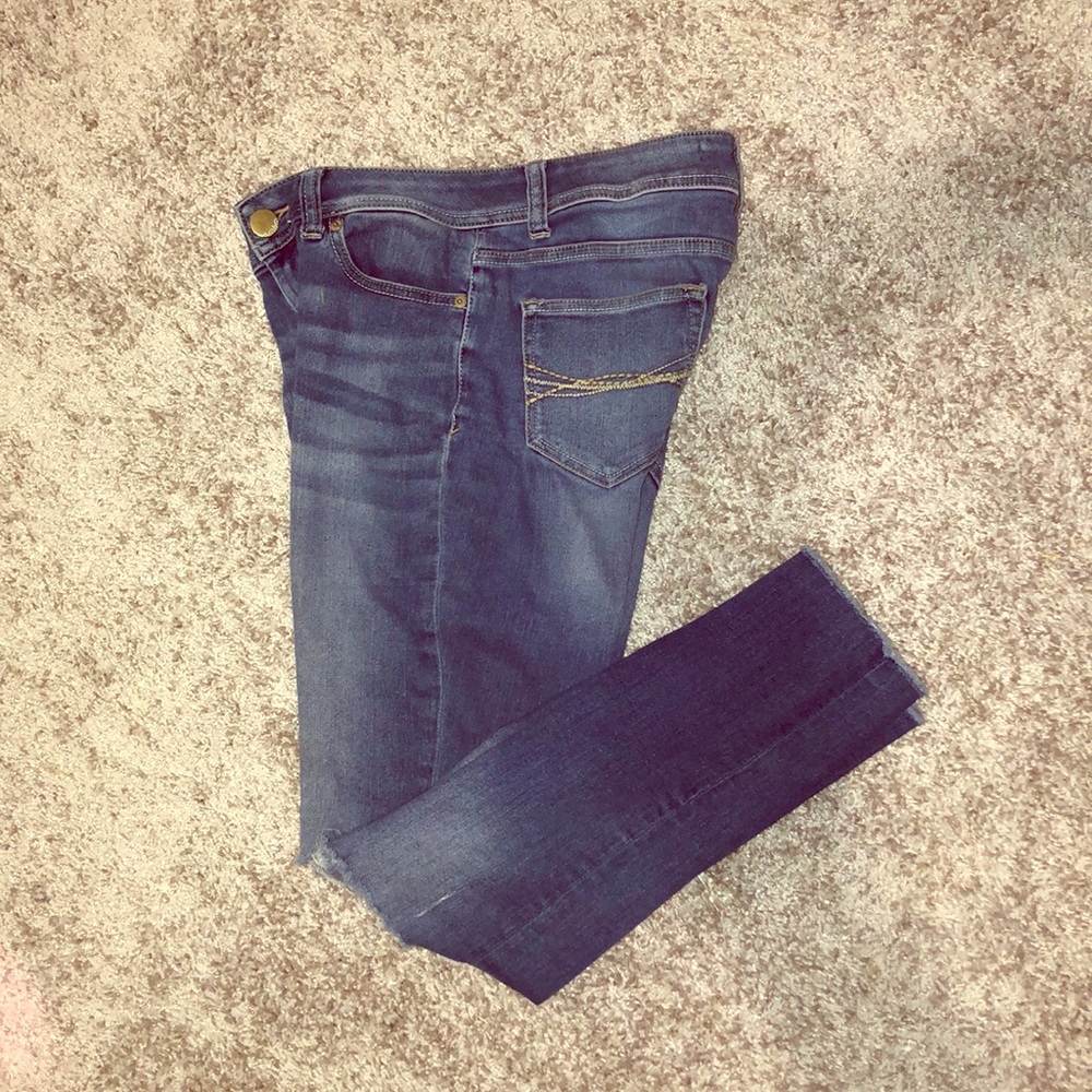 Blue crop jeans